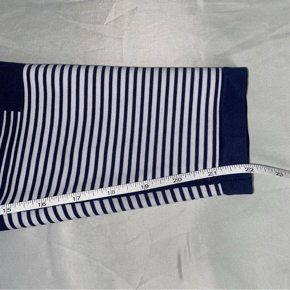 Champion Navy Blue/White Striped Cropped Legging, Size Large - Picture 9 of 11